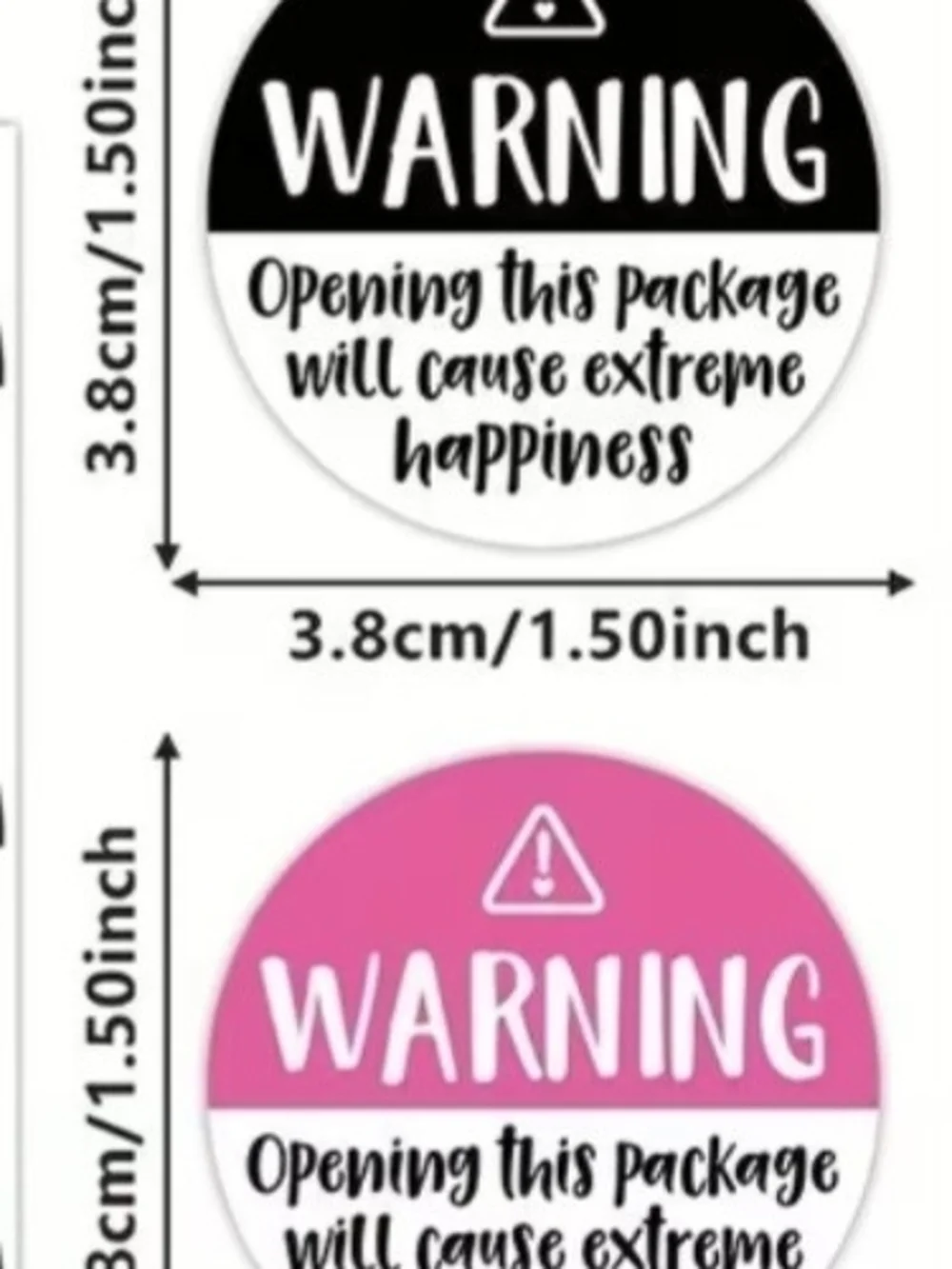 360 Warning Round Sticker Labels  180 Pink And 180 Black Plus 25 TY Cards FREE